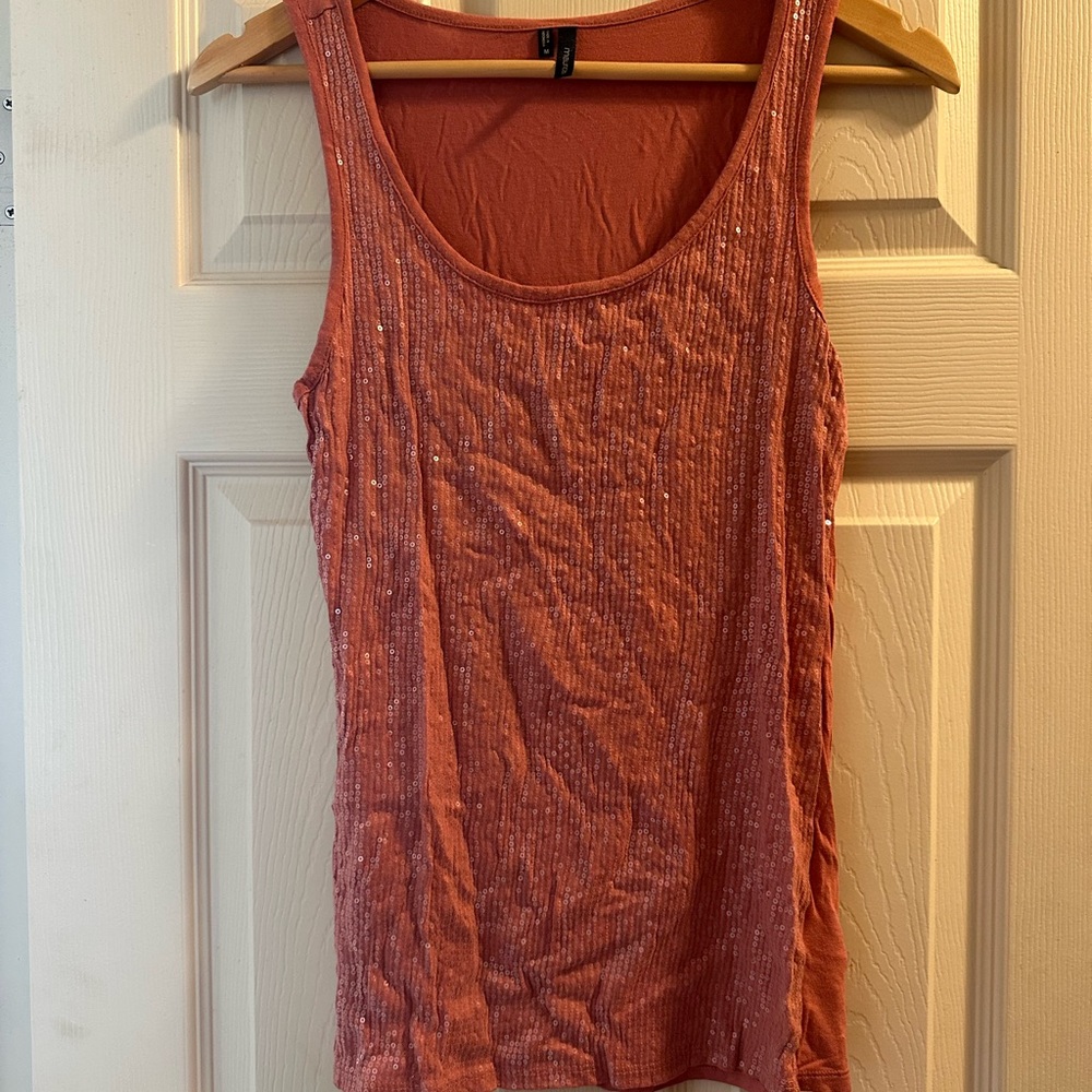 Maurices Orange Fitted Ribbed Tank Top